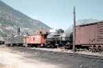 Pacific Great Eastern company diesel tank #1904, caboose 1826, & an RDC.